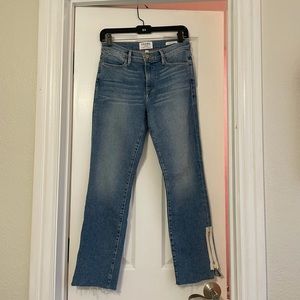 FRAME Denim - Le High Straight - White/Gold Zipper